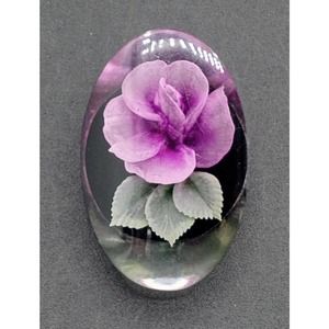 Vintage Thick Lucite Purple Flower Brooch Pin